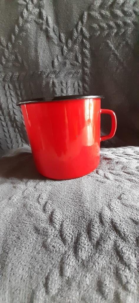 Melkkan emaille rood, Antiek en Kunst, Ophalen of Verzenden