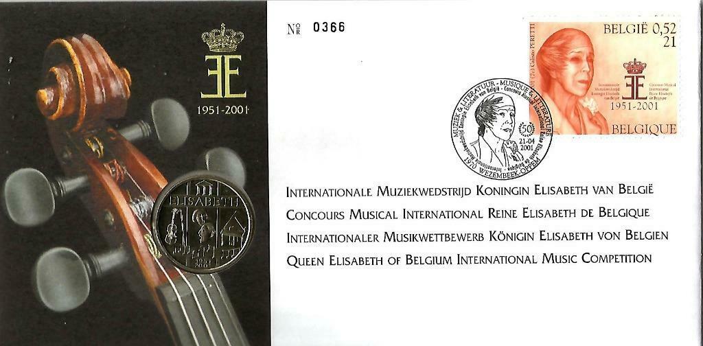 België 2001 - Numisletter OBP 2992 Muziekwed. Kon. Elisabeth, Enlèvement ou Envoi, Non oblitéré, Gomme originale, Maison royale
