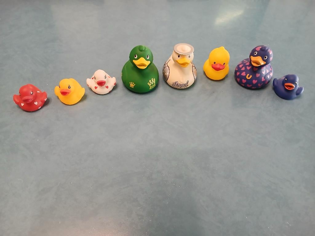 ensemble de 8 jolis canards en caoutchouc, Enfants & Bébés, Jouets | Peluches, Enlèvement ou Envoi, Utilisé, Canard