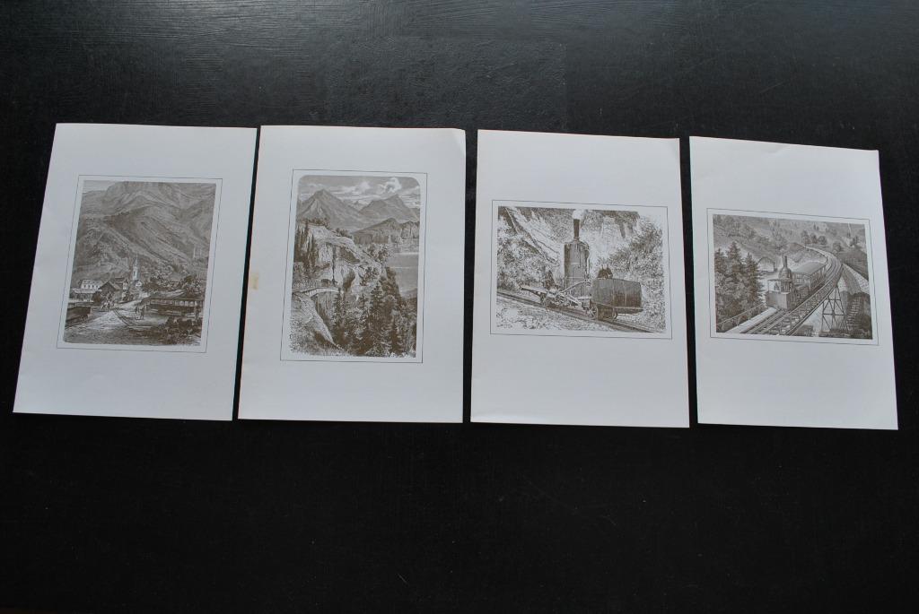 Lot de 4 Menus du PARK HOTEL VITZNAU 1991 illustration train, Collections, Enlèvement ou Envoi, Utilisé, Train, Autres types