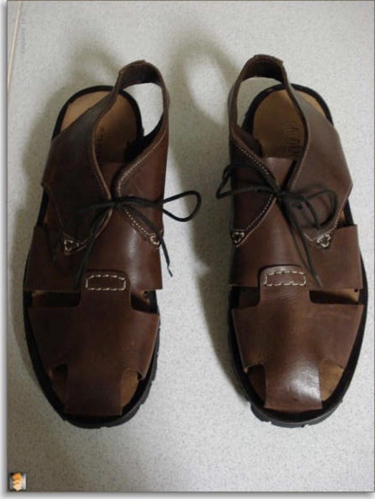 Lederen sandalen, Sandalen, Andere, Bruin, Ophalen of Verzenden
