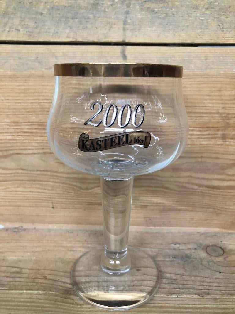 Kasteelbier 2000 glas, Verzamelen, Ophalen of Verzenden, Gebruikt, Glas of Glazen