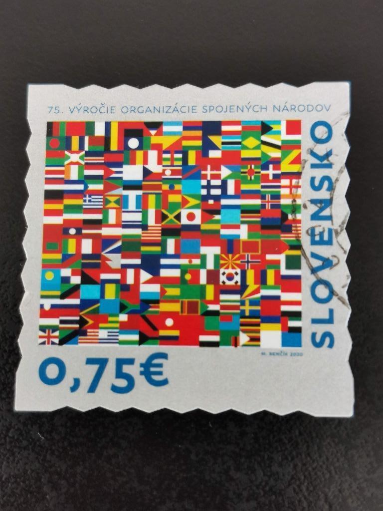 Slovaquie 2020 - 75 ans des Nations Unies - drapeaux, Enlèvement ou Envoi, Autres pays, Affranchi