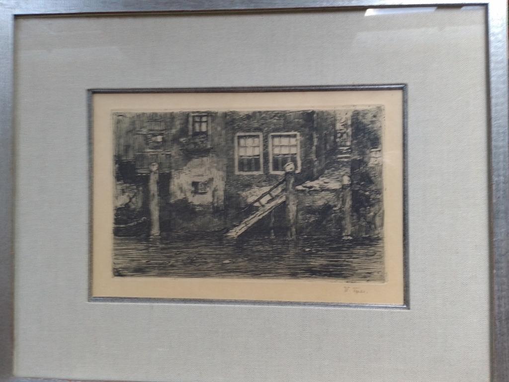 Walter Vaes 1882 - 1958   Ets   Stadsgracht, Verzenden