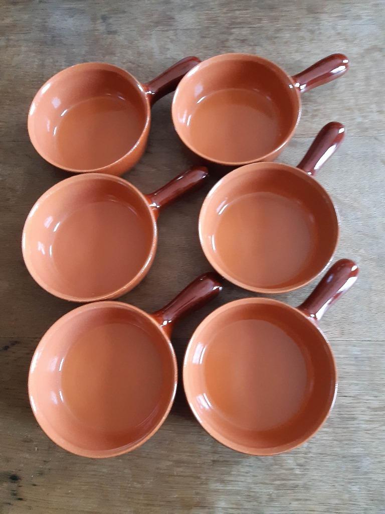 Lot de 6 caquelons en terre cuite, Enlèvement ou Envoi, Comme neuf, Poterie, Récipient(s)