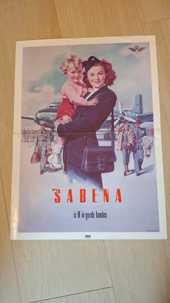 Sabena poster, Verzamelen, Sabenasouvenirs, Ophalen of Verzenden