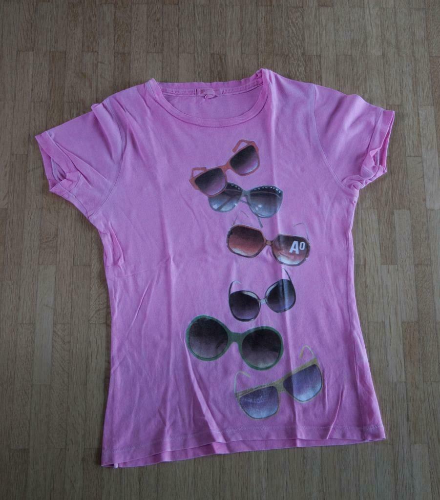 Roos t-shirt met brilletjes - maat 164, Enlèvement, Utilisé, Fille, Chemise ou À manches longues