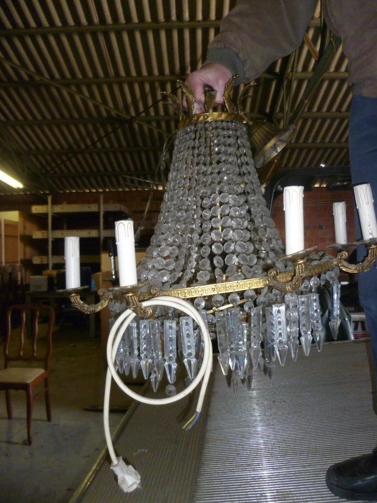 OUDE KRISTALLEN LUSTER MET KOPER, Enlèvement