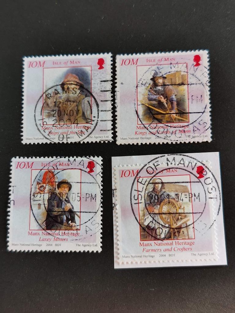 Isle of Man 2004 - geschiedenis van eiland Man (getand), Postzegels en Munten, Ophalen of Verzenden, Overige landen, Gestempeld