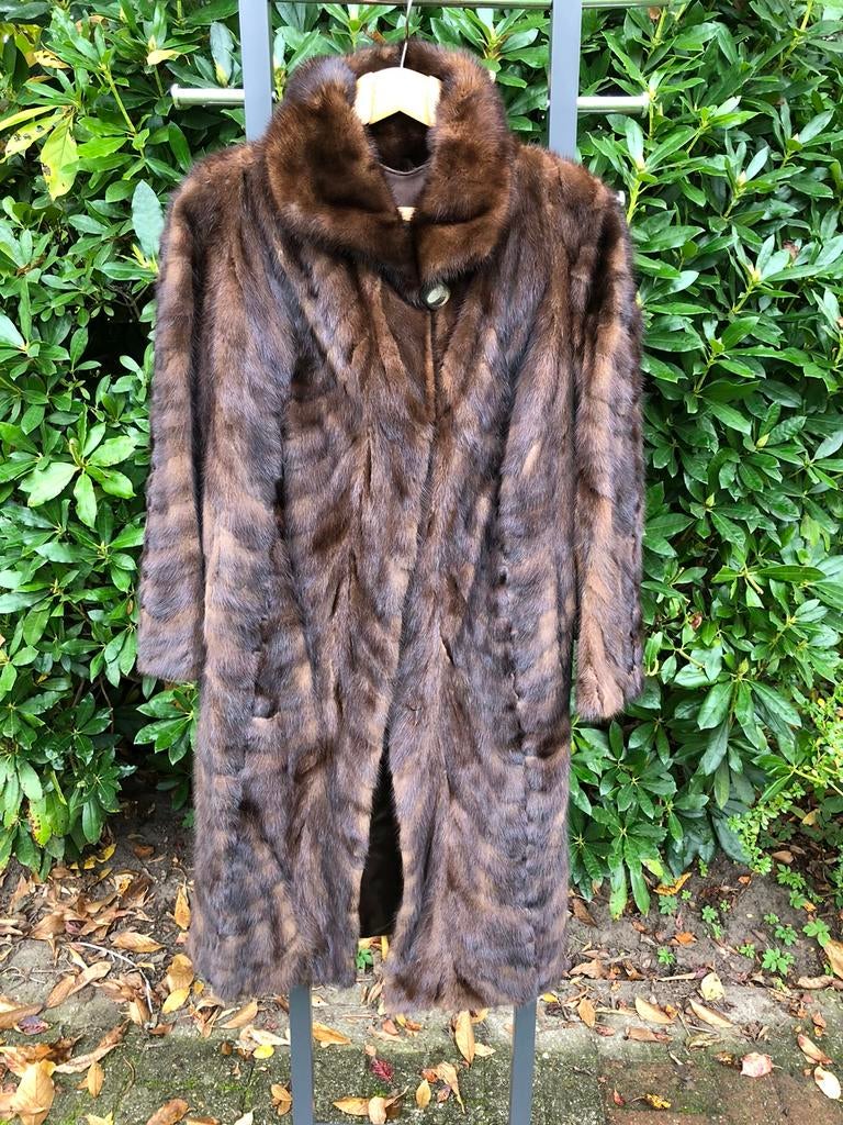 Pelsmantel nerts, Kleding | Dames, Jassen | Winter, ANDERE, Bruin, Maat 42/44 (L), Ophalen of Verzenden