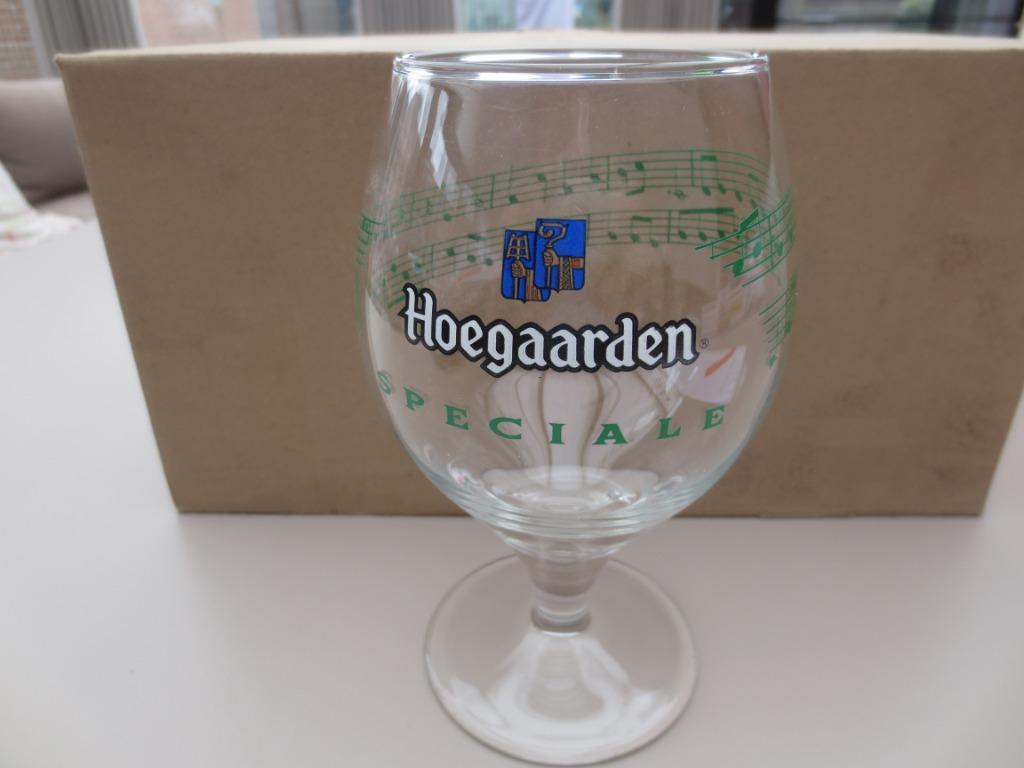 Zeldzaam Hoegaarden Speciale bierglas met muzieknoten, Ophalen, Zo goed als nieuw, Bierglas