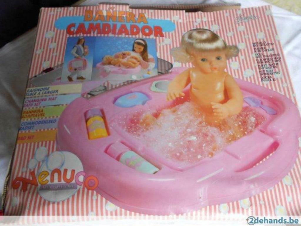 leuk draagbare bad set voor pop, Kinderen en Baby's, Ophalen of Verzenden, Gebruikt, Babypop