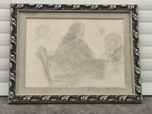 dessin personnage signe romeo dumoulin 1922, Antiek en Kunst, Ophalen of Verzenden