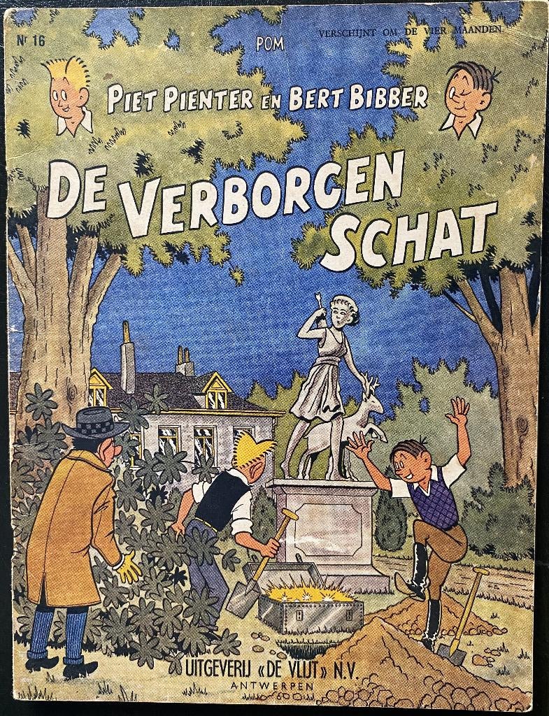 PIET PIENTER EN BERT BIBBER - De verborgen schat, Gelezen, Eén stripboek, Ophalen of Verzenden, POM