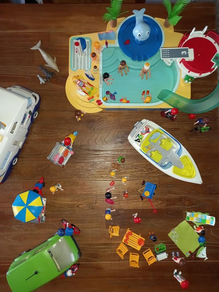Playmobil - lot vacances, piscine, camping car,..., Enlèvement ou Envoi, Utilisé