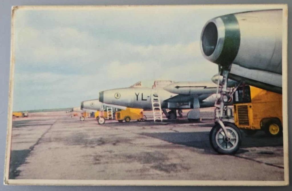 Thunderjet F 84 G postkaart 1957 verstuurd, Collections, Envoi, 1940 à 1960, Affranchie