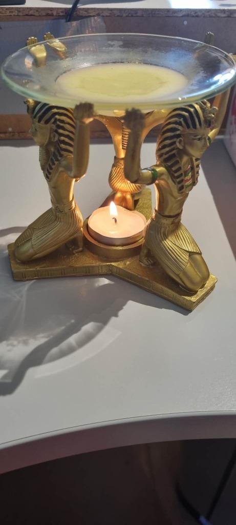 Bruleur Egyptien avec coupelle en verre et 6 fondants, Bougie, Autres matériaux, Envoi, Neuf