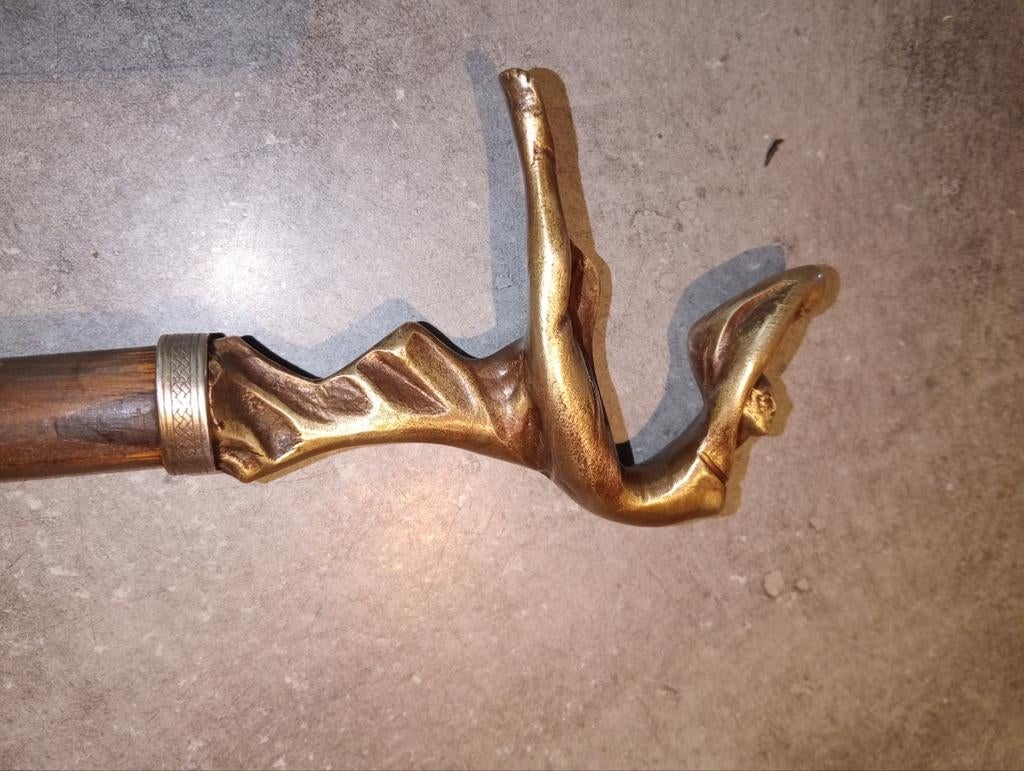 Naakte bronzen wandelstok, Ophalen of Verzenden