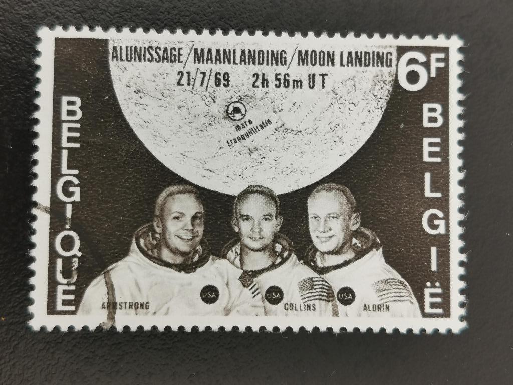Belgie 1969 - ruimtevaart - astronauten - maanlanding, Ophalen of Verzenden, Gestempeld, Ruimtevaart