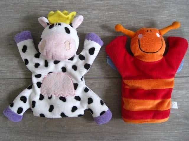 Marionnette à main - Poupée vache ou abeille 27 cm, Enlèvement ou Envoi, Utilisé, Autres types
