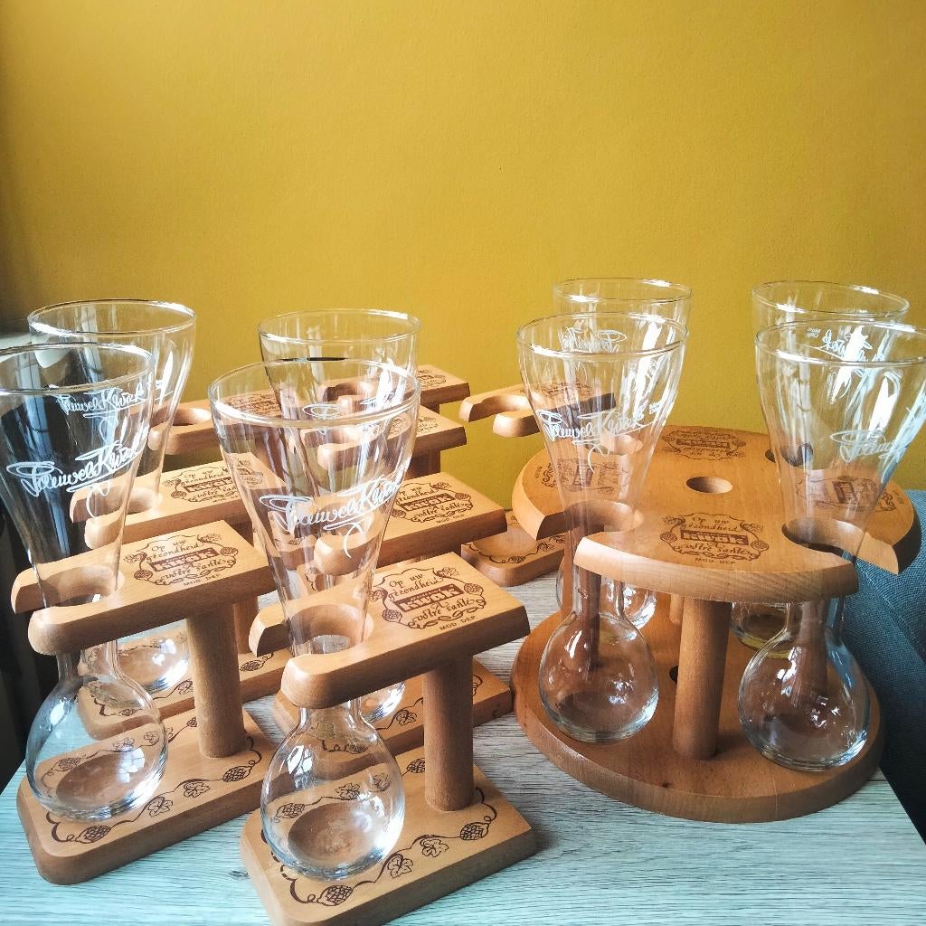 Verres à bière Kwak vintage + supports, Collections, Verres & Petits Verres, Neuf, Verre à bière, Enlèvement