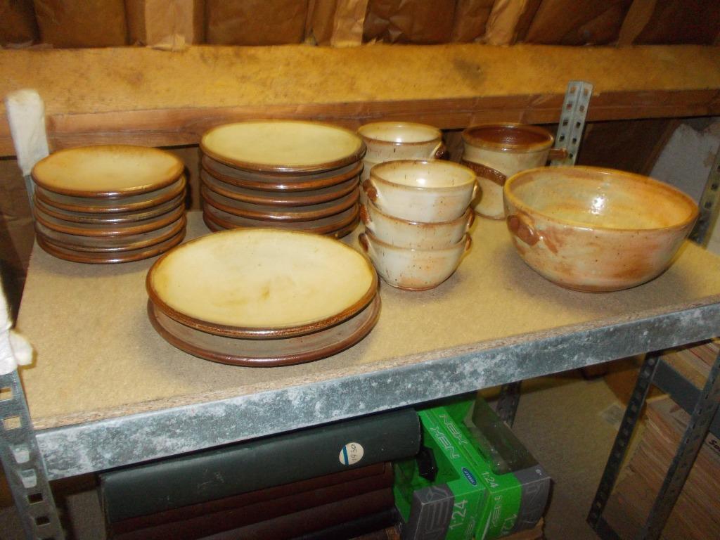 SUPERBE SERVICE TABLE GRES BIRON W. ANNEES 80, Service complet, Poterie rustique, Poterie, Comme neuf