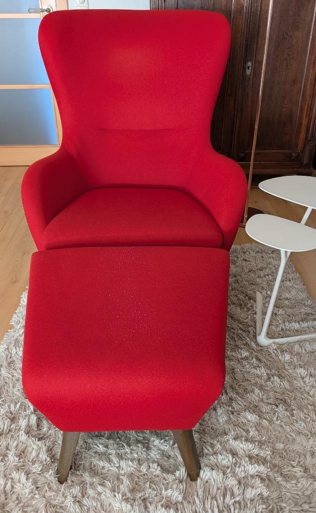 Durlet Earl bijzetzetel en poef, Huis en Inrichting, Ophalen, Gebruikt, Eenpersoons, Minder dan 75 cm