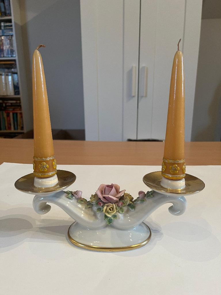Porseleinen kandelaar, Ophalen, Keramiek of Aardewerk