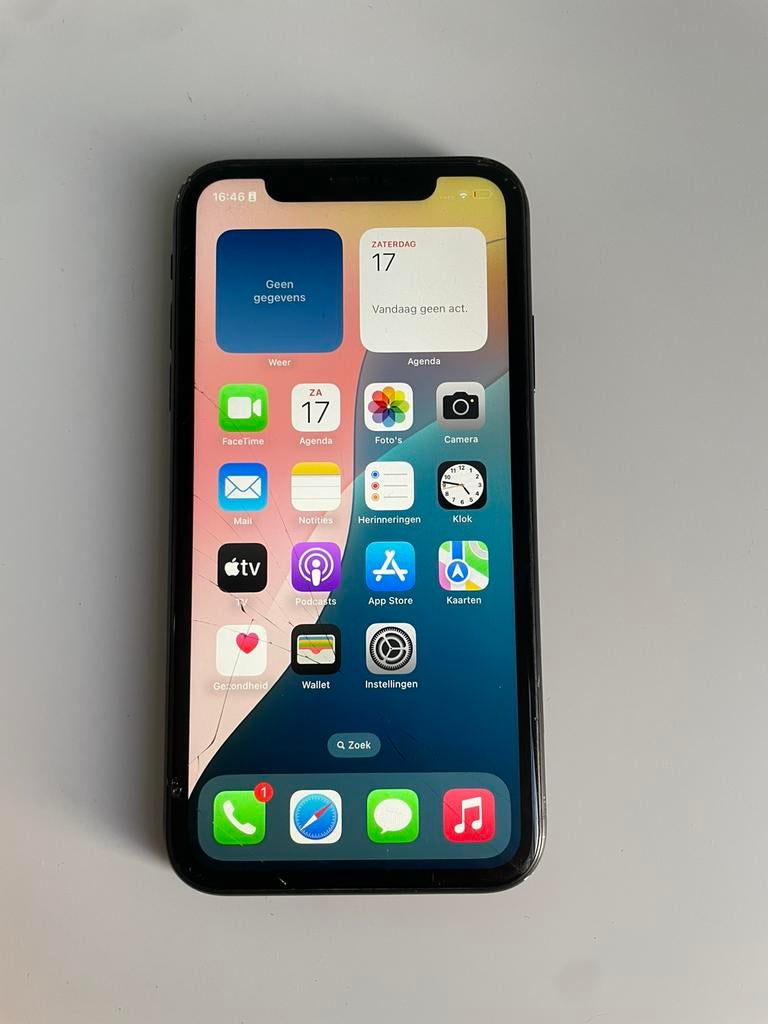 iPhone Xr 64 GB | Zwart | Batterij 95% | Barst Voor, Enlèvement ou Envoi, IPhone XR, Comme neuf, 64 GB