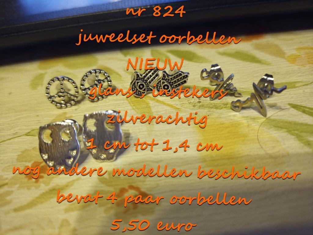 824. Juweel set: oorbellen , NIEUW , verzending inbegrepen, Overige materialen, Verzenden, Nieuw, Knopjes of Stekers