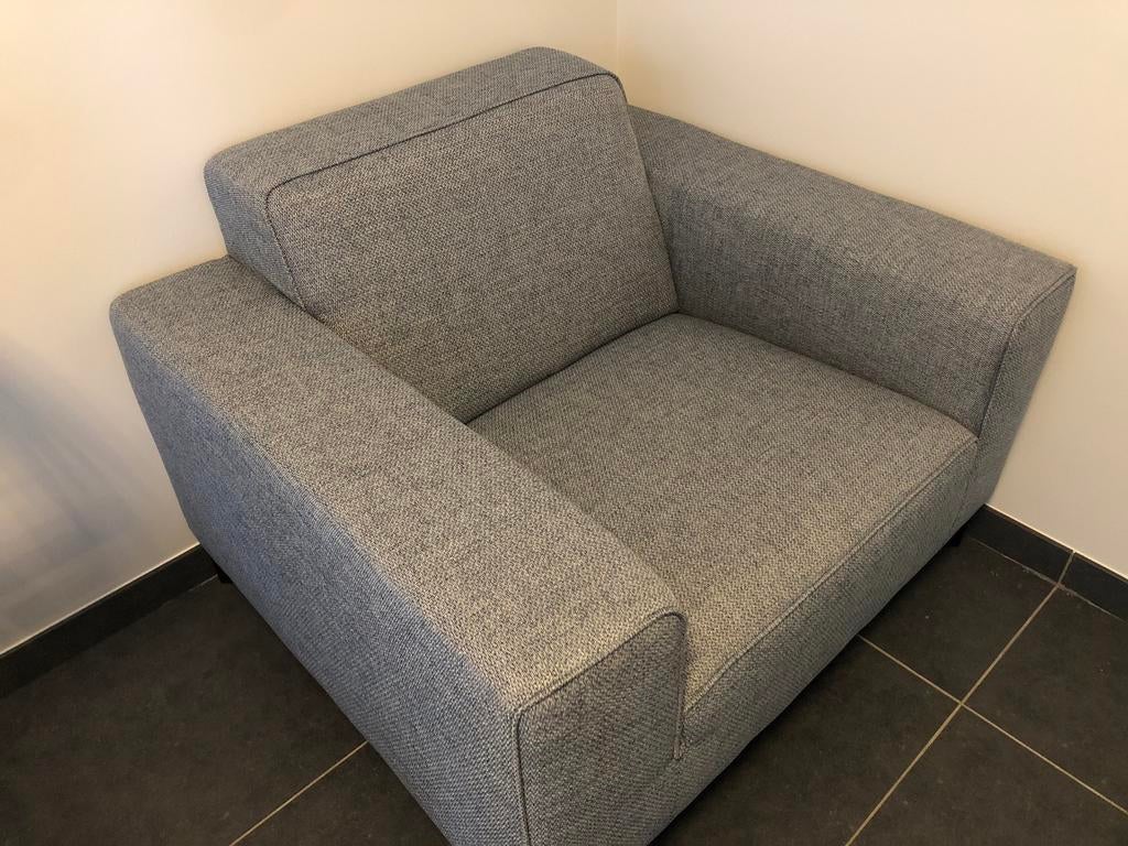 Mooie éénzit + tweezits zetel te koop., Ophalen, Zo goed als nieuw, Stof