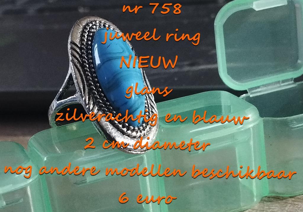 758. Juweel : ring , NIEUW  @LAATSTE STUK@ verzending inbegr, Overige materialen, Nieuw, Dame of Heer, Verzenden