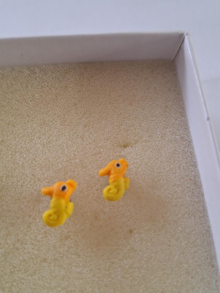 Oorbellen zeepaardje, Ophalen of Verzenden, Zo goed als nieuw, Oorbellen