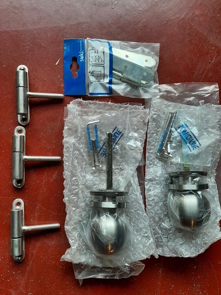 Deurbeslag & 2 klinken (bol), Enlèvement, Neuf, Inox, Loquet ou Poignée