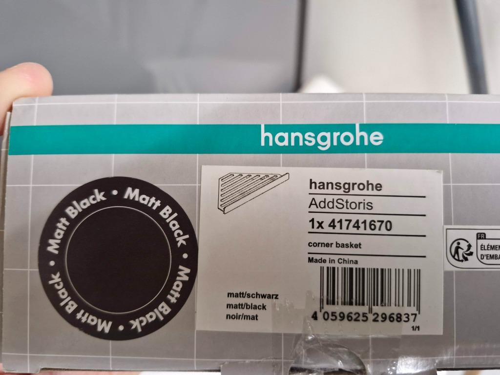 Nouveau - Hansgrohe AddStoris - Étagère d'angle, noir mat, Bricolage & Construction, Sanitaire, Neuf, Douche, Enlèvement ou Envoi