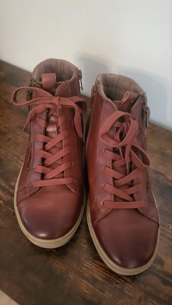 Enkellaarzen in echt leder Maat: 37, Enlèvement ou Envoi, Comme neuf, Brun, Boots et Botinnes