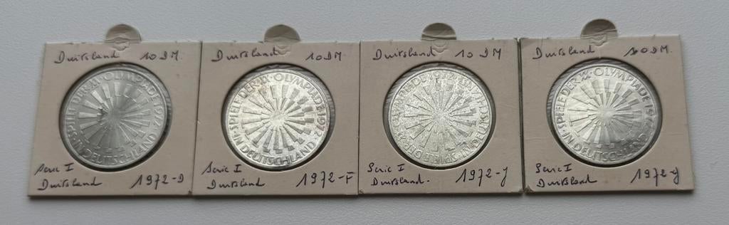 4 zilvermunten 1/2 ounce Duitsland, Postzegels en Munten, Munten | Europa | Niet-Euromunten, Duitsland, Ophalen of Verzenden