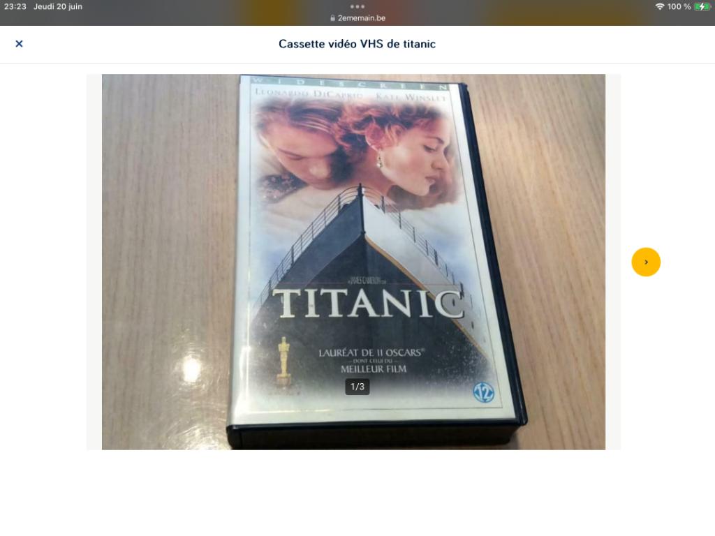 Cassette vidéo VHS de titanic, CD & DVD, Enlèvement ou Envoi, Utilisé, Drame