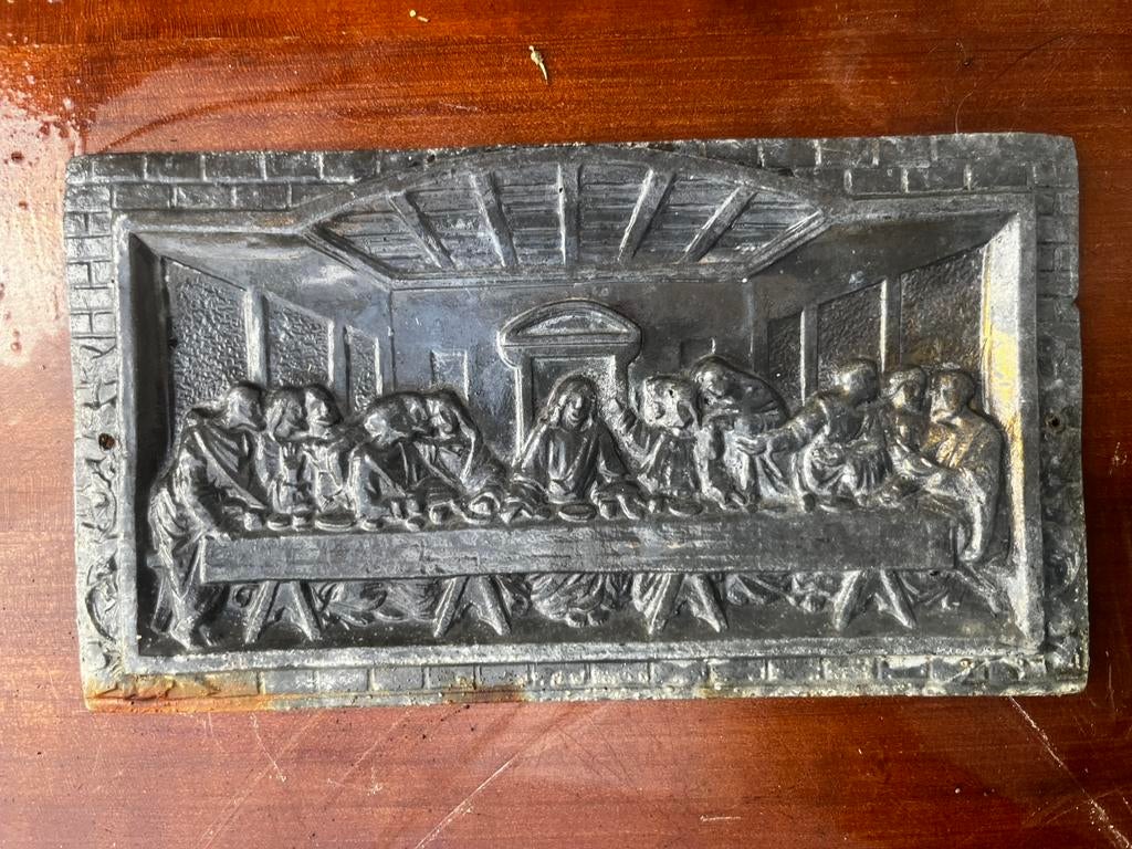 Antiek religie laatste avondmaal metaal, Antiek en Kunst, Ophalen of Verzenden