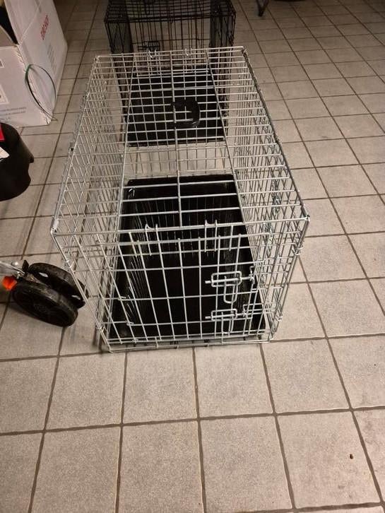 Stevige, metalen bench 54 x 47 x 77, Dieren en Toebehoren, Hondenbenches, Ophalen, Gebruikt