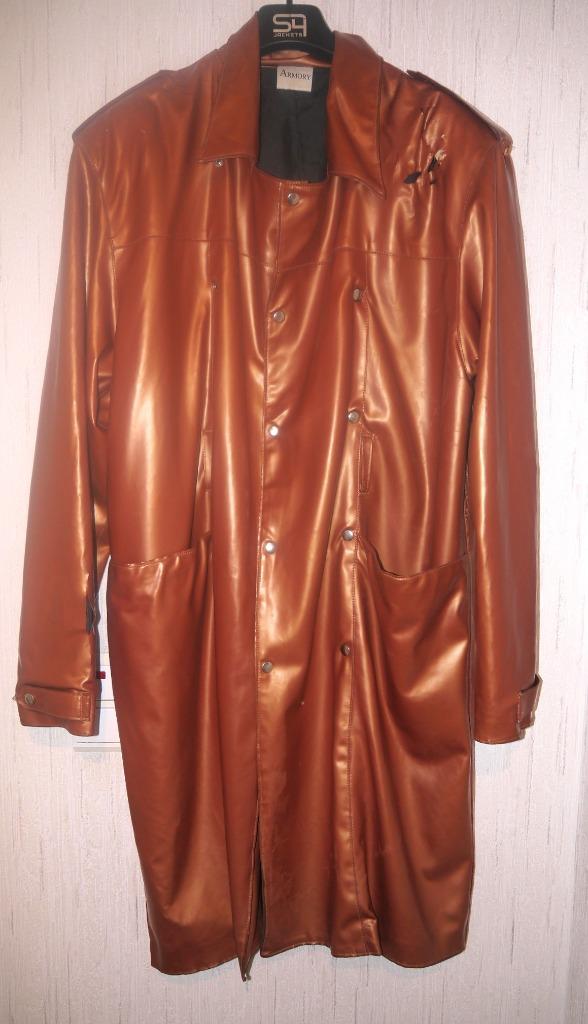 Veste longue en latex doré de la marque Armory, taille L, ru, Vêtements | Hommes, Vestes | Hiver, Porté, Taille 52/54 (L), Enlèvement ou Envoi