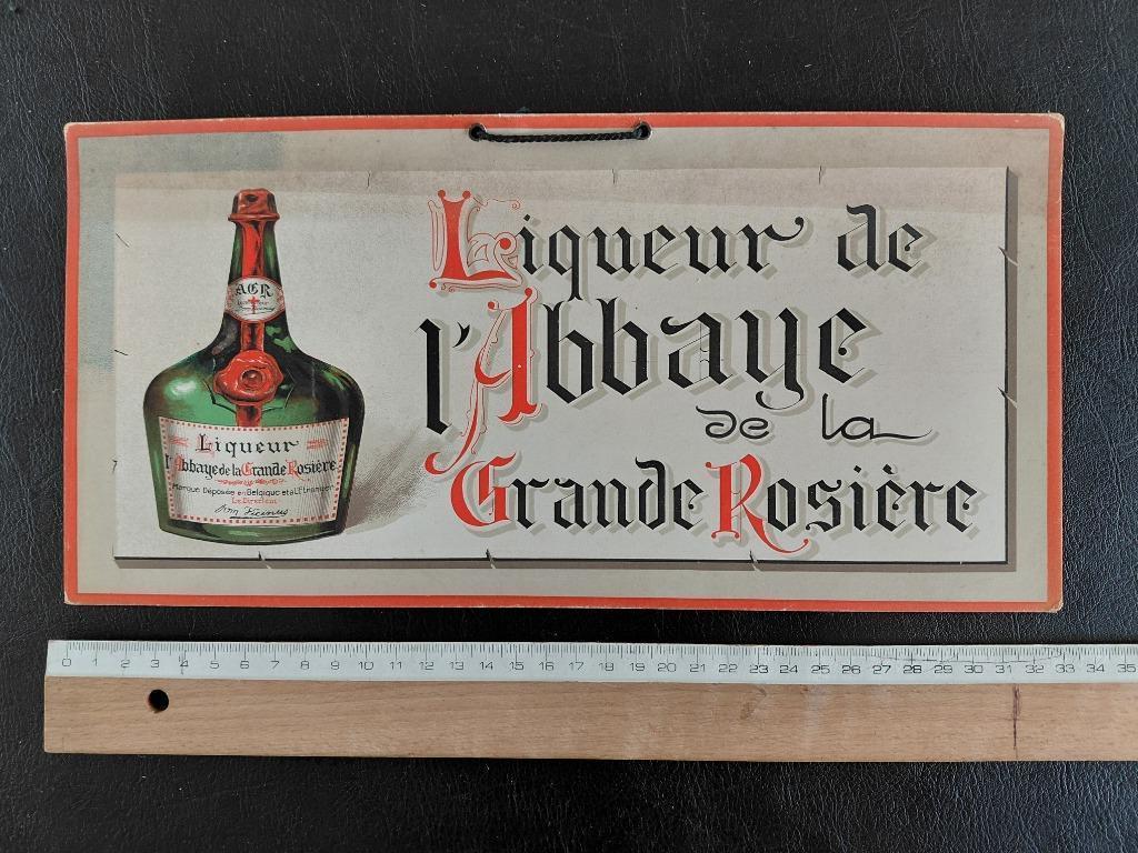 Publicité de la Liqueur de l'Abbaye de la Grande Rosière, Enlèvement ou Envoi, Comme neuf, Panneau publicitaire
