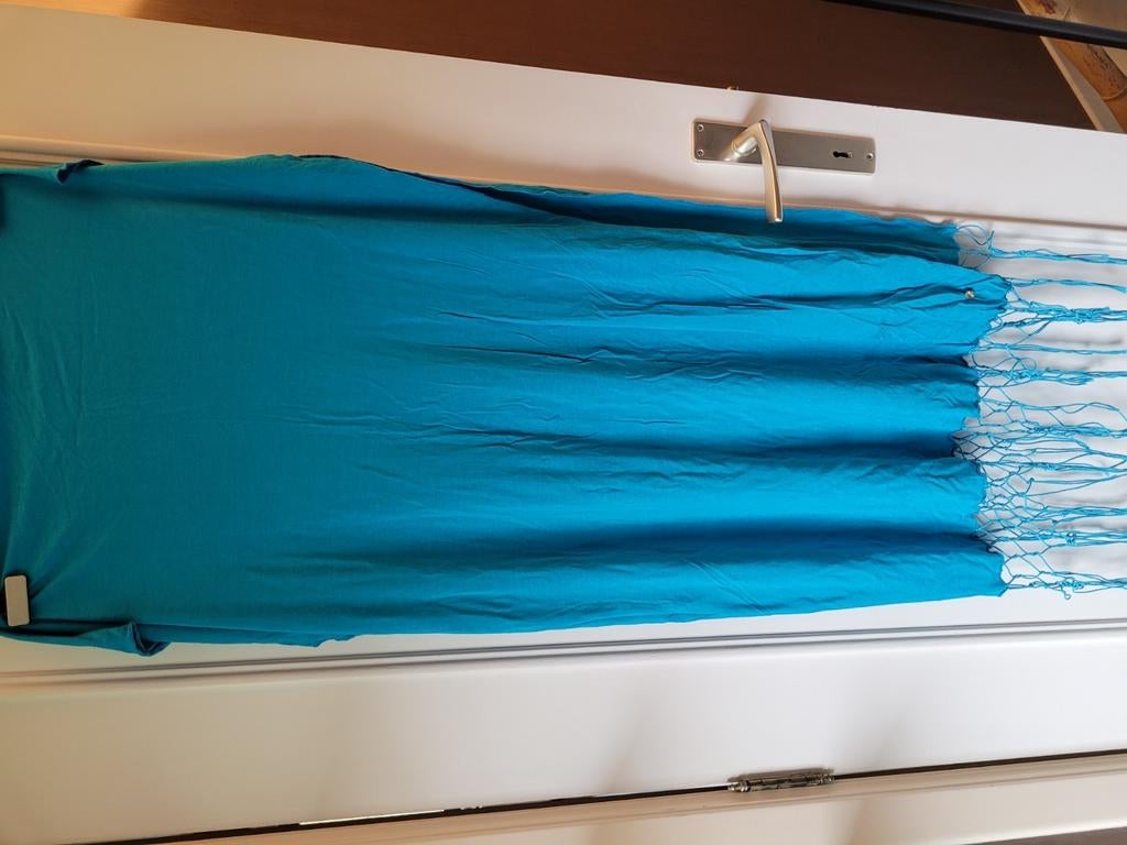 Xandres grote rechthoekige katoen sjaal blauw, Ophalen of Verzenden, Gedragen, Sjaal