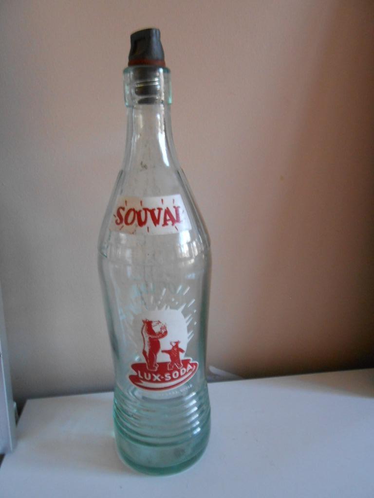 Fles Limonade Lux-Soda Souval .  95 cl. Brussel, Verzamelen, Ophalen of Verzenden