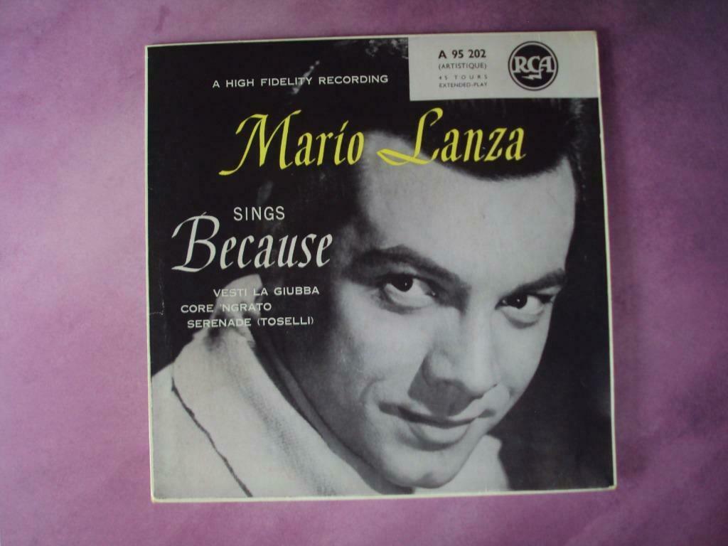 Single: "Mario Lanza" Sings Because anno 1952, Enlèvement ou Envoi, 7 pouces, Musique de films et Bande son, Single