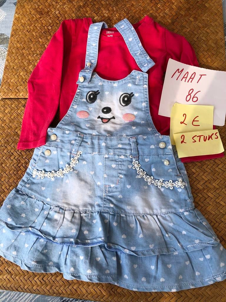 Jeansovergooier + t-shirt - Hema - maat 86, Ophalen of Verzenden, Gebruikt