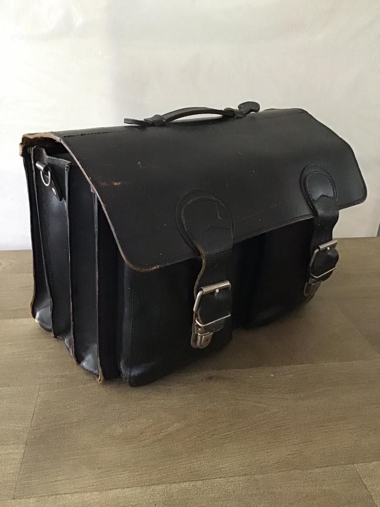 Lederen boekentas , vintage, Ophalen of Verzenden, Rugtas