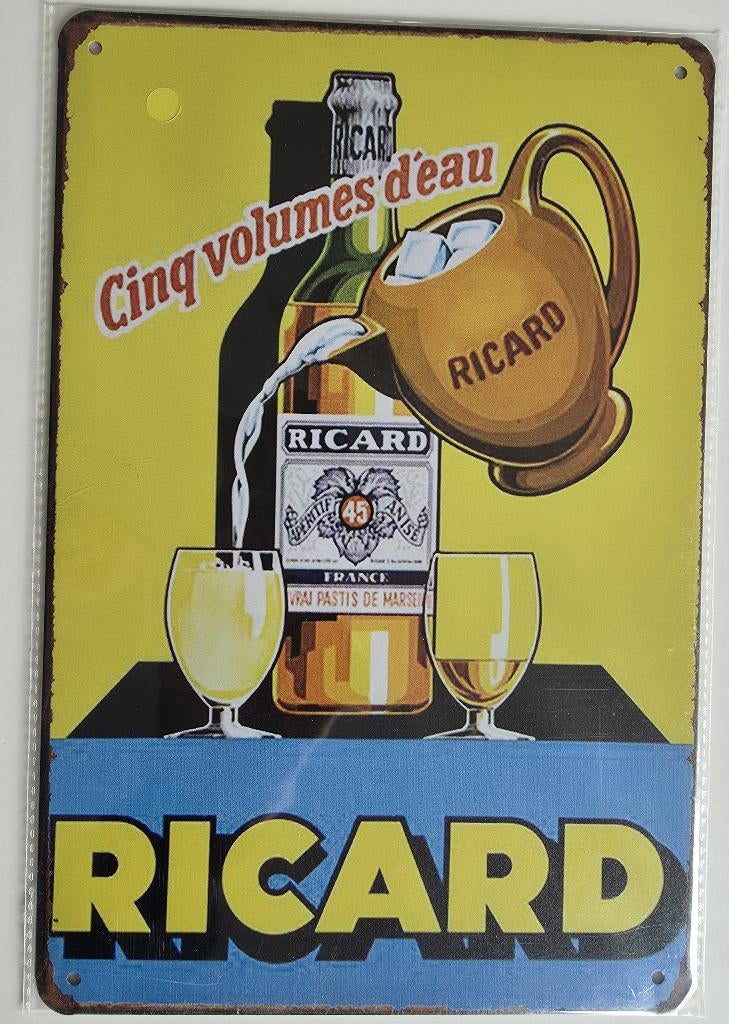 Plaque déco Apéro Ricard, Rhum, vin ... Style emaillée, Verzamelen, Ophalen of Verzenden