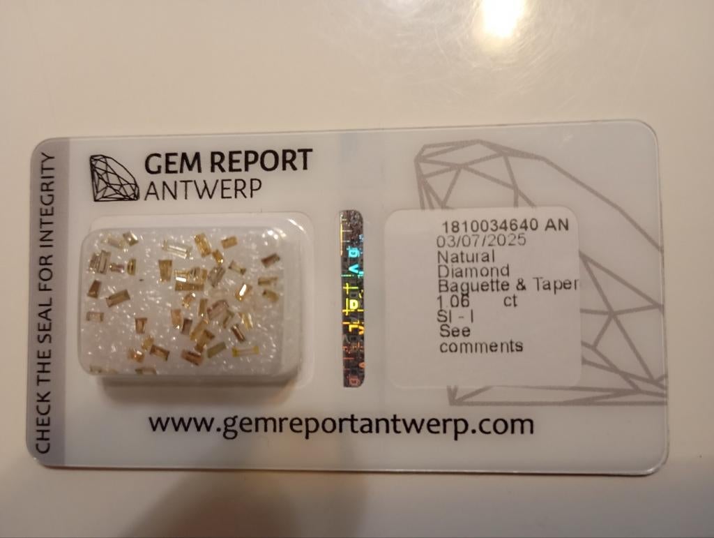 Lot de 48 Diamants Naturels (1.06 ct) - Certifiés Gem Report, Envoi