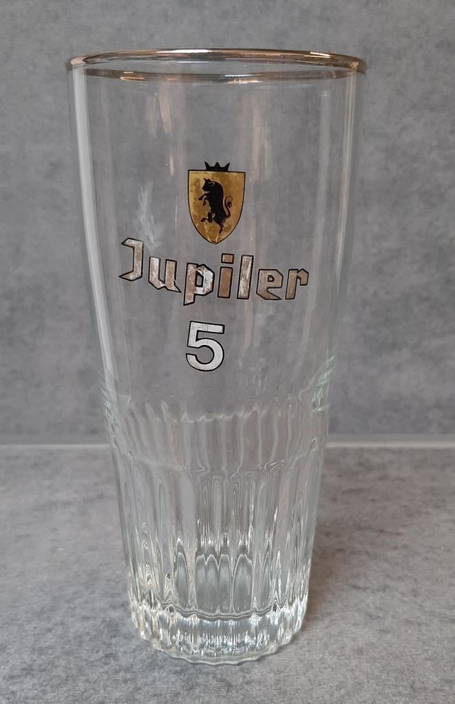 Jupiler/oude glazen/ 5 stuks, Ophalen of Verzenden, Zo goed als nieuw, Bierglas